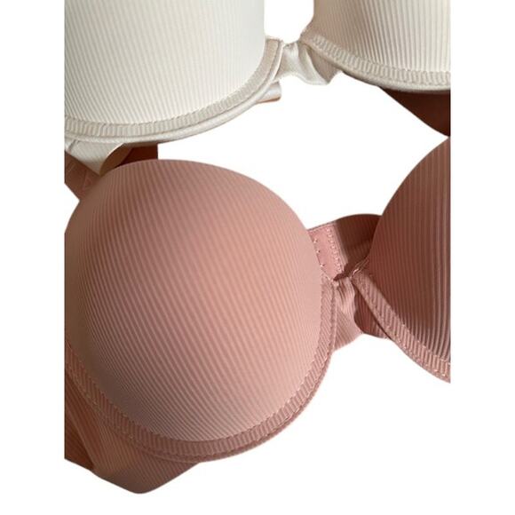 Danskin Intimates Set of 2 Pink White Bra Adjustable Comfortable Women Sz 34B - Picture 4 of 7
